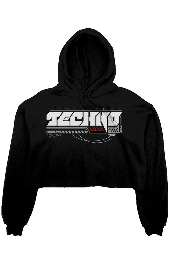 Techno crop fleece hoodie